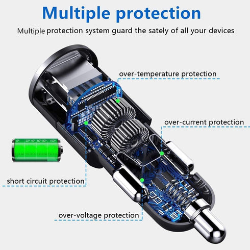 4 in 1 USB C Car Charger, 168W Multi USB Cigarette Lighter Adapter with 3 USB Ports, 12V/24V Dual USB Type C PD Fast