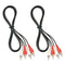 QDiShi 2 Pcs RCA Stereo Audio Cable, 5 FT 2-RCA Male to 2-RCA Male Connector for Stereo Audio