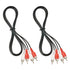 QDiShi 2 Pcs RCA Stereo Audio Cable, 5 FT 2-RCA Male to 2-RCA Male Connector for Stereo Audio