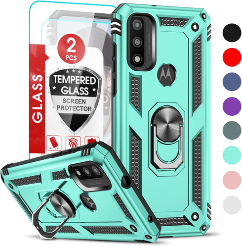 LeYi Moto G Pure Phone Case, G Play 2023 Case with 2 Pcs Tempered Glass Protector, Mint