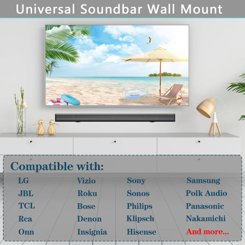 Agandax Dolby V01) Soundbar Wall Mount Bracket Universal Soundbar Mount Shelf Depth Adjustable for Bose, Samsung