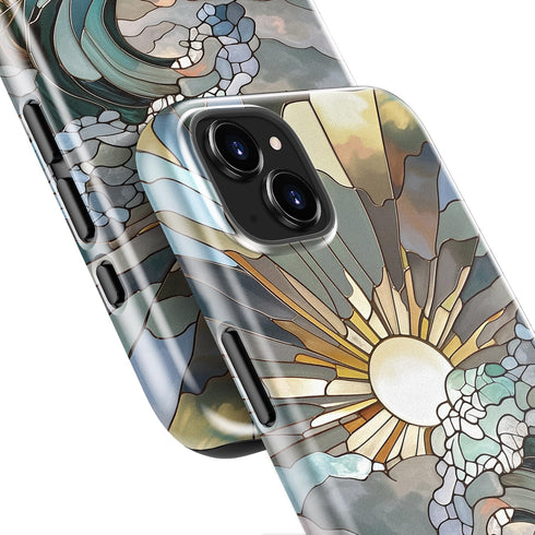 Goodon 15 for iPhone Case,Aesthetic Vintage Mosaic Stained Glass Shell,Compatible with Magsafe,Trendy Unique Cool Retro