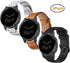 Compatible Garmin Vivoactive 4S Band, 18mm Silicone+Leather+Stainless Steel for Vivomove 3S, Fossil Gen 5E (3 Pack)