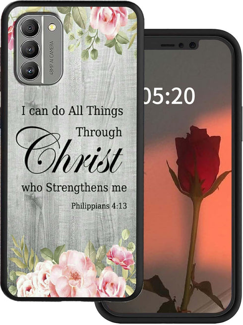 Nokia G310 5G Phone Case with Stylish Bible Verse Philippians 4-13 Pattern, Slim Soft TPU Shock-proof Protection Cover