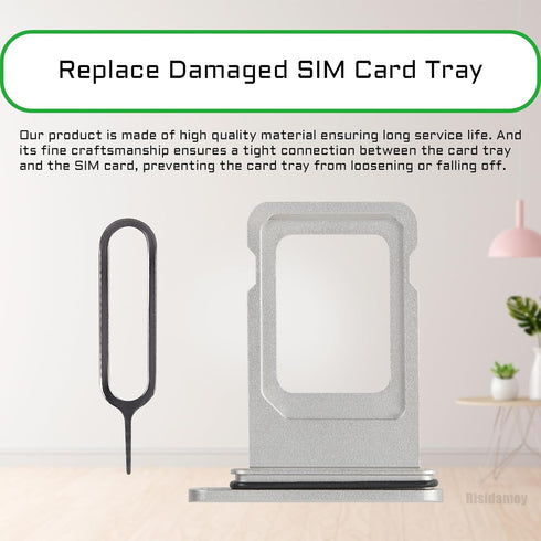 iPhone 11 Silver SIM Card Tray Holder Replacement Single SIM Version with Waterproof Rubber Ring Repair Tool Kit A2111