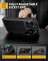Lanhiem Metal Case for iPhone 15 Pro Max, Heavy Duty Shockproof Cover with Built-in Camera Kickstand & Glass Protector
