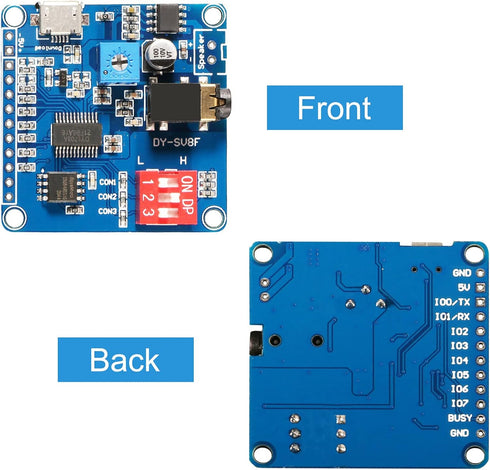 AITIAO 2Pcs MP3 5W 64MBit Voice Playback Module Board Player Music Voice Board, Flash Serial Control SD/TF Card