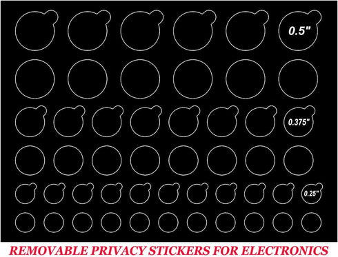 TINGYI 3 2 100 Webcam/Camera Covers Privacy Stickers for Lens Privacy Protection- Sizes Styles - Black Ultra Glossy