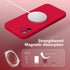 iPhone 11 Case, Compatible with MagSafe, Magnetic Silicone Slim Shockproof Protective Case - Red