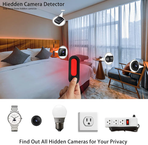 Hidden Camera Detector, LED Hidden Device Detector with Infrared Viewfinders - Pocket Sized Anti Spy Camera Finder Locates Hidden Camera in AirBnB, Hotels and Bathroom