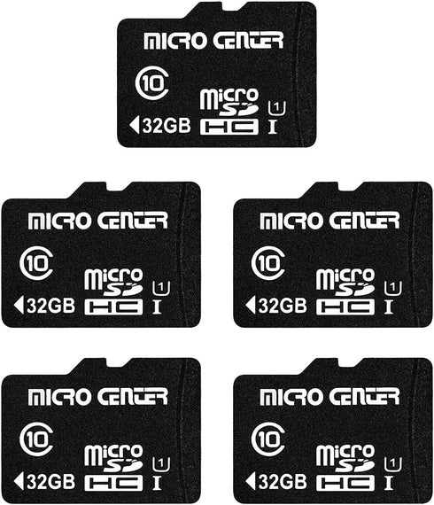 INLAND Micro Center 32GB Class 10 MicroSDHC Flash Memory Card with Adapter for Mobile Device Storage (5 Pack)