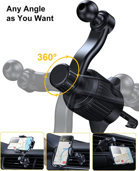 Car Vent Phone Mount, Hands-Free Universal Extension Clip Air Phone Holder for All Phones iPhone Samsung, Never