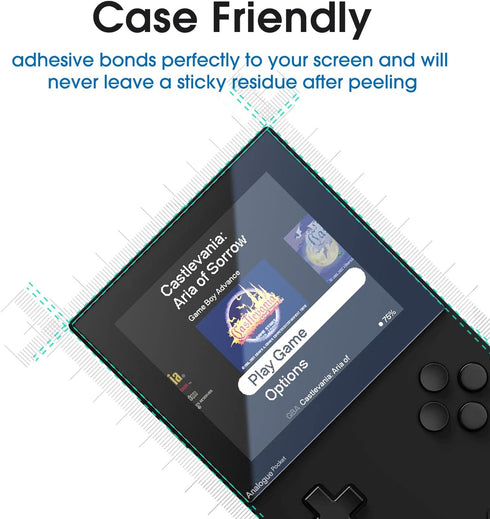 amFilm Tempered Glass Screen Protector for Analogue Pocket, 2 Pack, Easy Installation, Anti-Scratch.
