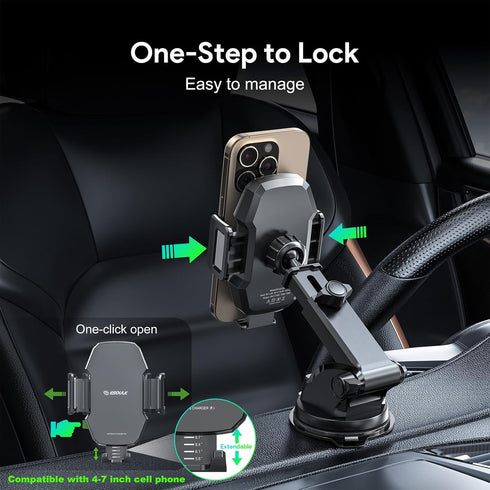 Esoulk 15W Wireless Car Charger Phone Mount, Fast Charging Car Mount Charger with Auto Clamping, Car Charger Phone