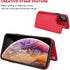 OT ONETOP iPhone 11 Wallet Case, Red PU Leather Kickstand with Card Holder, Shockproof Cover, 6.1 Inch