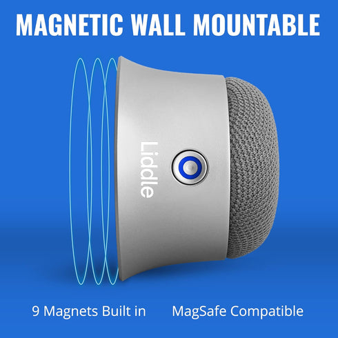 Liddle Speaker Magnetic Small Bluetooth Speaker Support MagSafe for iPhone 12/13/14/15, Wall Mountable Mini Bluetooth Speaker for Golf Cart, Magnetic Attach to Anywhere, True Wireless Speaker (Silver)
