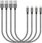4-Pack Short iPhone Charger Cable 1FT, Braided Lightning to USB Fast Charger for iPhone 12 Pro Max/11/X/8/7/6S Plus,