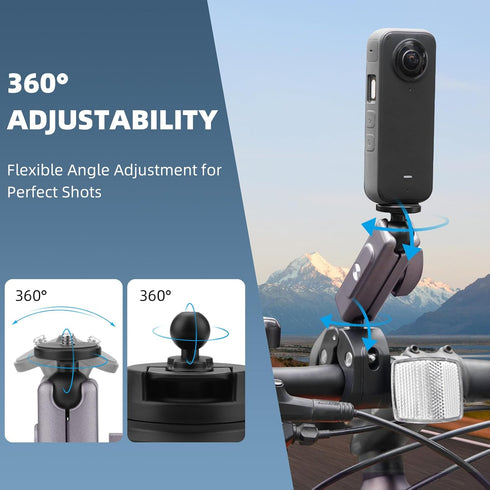 Pocket 3 Camera Bike Mount Clamp for Insta360 X4 X3 X2, DJI Osmo Pocket 3 2, GoPro Max Hero Mini Accessories