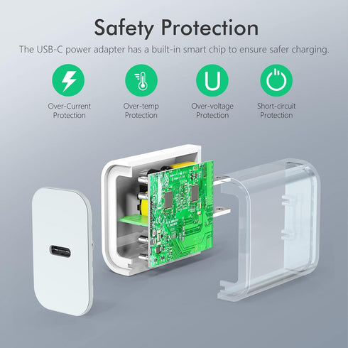 30W USB C Wall Charger, Fast Charger Power Adapter for iPhone 13/12 with PD 3.0 Type C Charging Block, 1 Pack