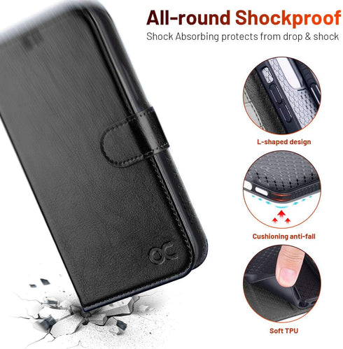 OCASE Compatible with iPhone 12 Case/Pro Wallet Case, PU Leather Flip Case with Card Holders, RFID Blocking Kickstand