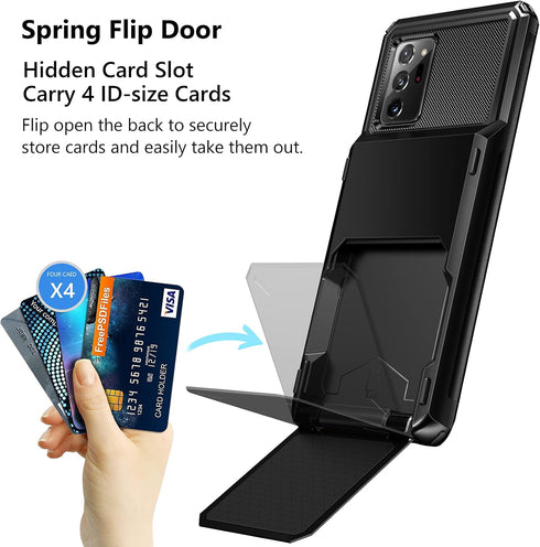 Vofolen for Galaxy Note 20 Ultra Case, Card Holder Wallet 4-Card Flip Cover for Samsung Note 20 Ultra 6.9
