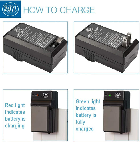 BM Premium BLS-50 Battery and Charger for Olympus OM-5, E-M5 III, E-M10 Series, Stylus 1 Cameras