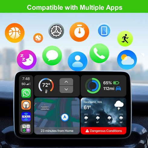 Wireless CarPlay Adapter for iPhone, Fast & Stable Wired to Wireless CarPlay Dongle, Fits Apple iOS 10+ and 2015 Cars