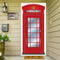 English Phone Booth Door Cover, Large Fabric Red Telephone Box Decor Banner for Photo Backdrop, 78.7 x 35.4 Inch