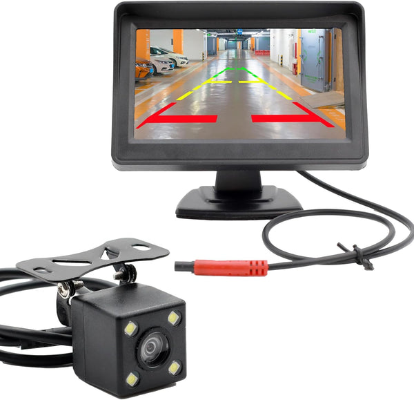 4.3 Inch TFT LCD Car Monitor, Vehicle Rear View Reverse Backup LED Camera Video Parking System for Cars