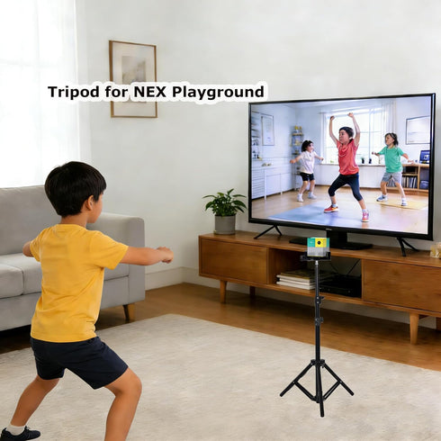 Fotoleey -1.2 Extendable Tripod Stand for Nex Playground Security Camera Phone Meters Ground Stand, with Phone Clip