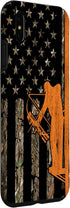 iPhone XS Max Camouflage Case, Bow Hunting Tree Stand Deer Hunter American Flag