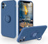 iPhone 11 Case - Slim Silicone Kickstand Ring Holder, Shockproof Protection for Girls Women, Blue