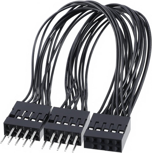 FdcLixuvol 2-Pack 9 1 2 Reset PC Power Switch Splitter, Pin Motherboard Jumper Splitter Female to Male for Power SW