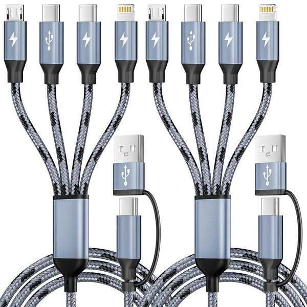 Dual Type-C 4 in 2 USB A/C Multi Charging Cable, Charging Cords