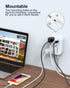 Mifaso USB Power Strip, Flat Plug Extension Cord with 3 Outlets, 3 USB Ports, 5ft Braided Power Cord