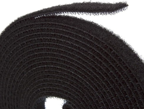 Fire Retardant Reusable Cable Ties Roll, Heat Resistant Ties, 1/2" Wide, 16 Feet Long - Black