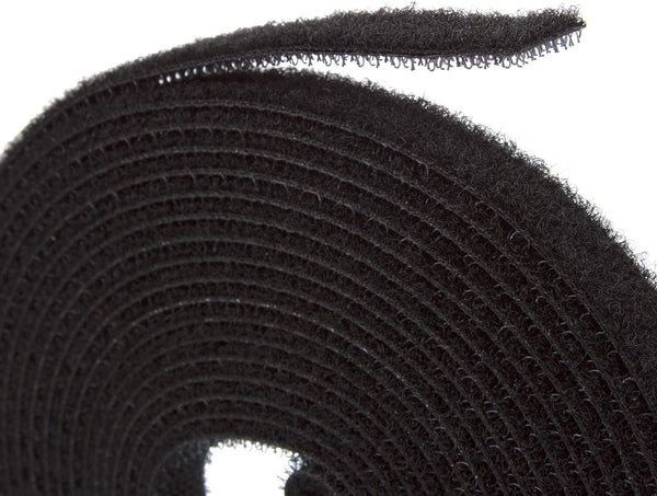 Fire Retardant Reusable Cable Ties Roll, Heat Resistant Ties, 1/2" Wide, 16 Feet Long - Black