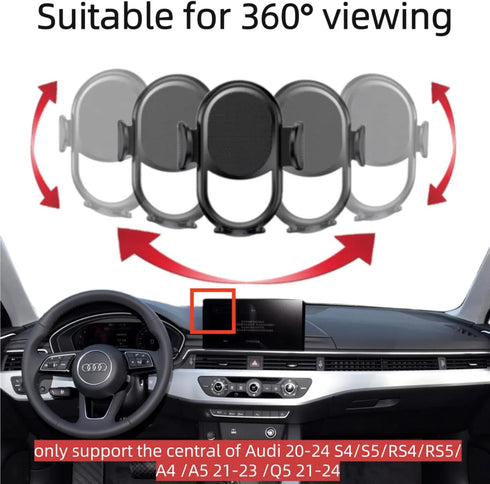 Car Phone Holder for Audi 2020-2024 S4/S5/RS4/RS5/Audi A4 2020-2024/A5 2021-2023/Q5 2021-2024 Accessories, Hands Free