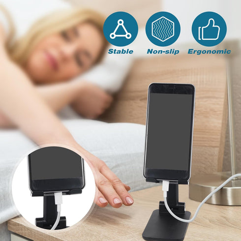 Wonderjune 12 Pcs Cell Phone Stand for Desk Phone Holder Stand Foldable Angle Height Adjustable Portable Holder Tablet