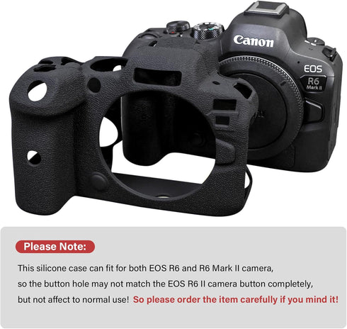 MUZIRI KINOKOO Protective Case for Canon EOS R6/R6 II - Soft Silicone Cover Camera Case - Black