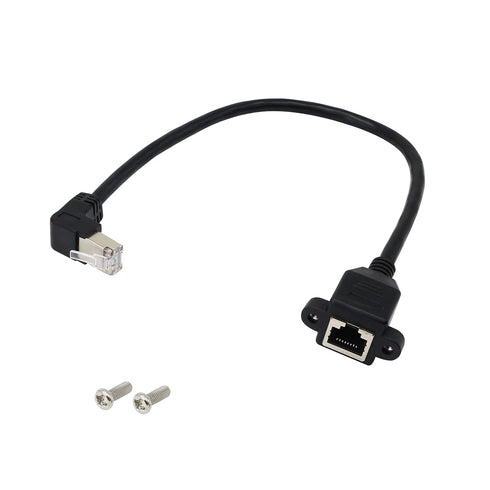 SinLoon RJ45 Ethernet Adapter Cable - 90 Degree Downward Male to Female Ethernet Switch Adapter for CAT 5/CAT 6