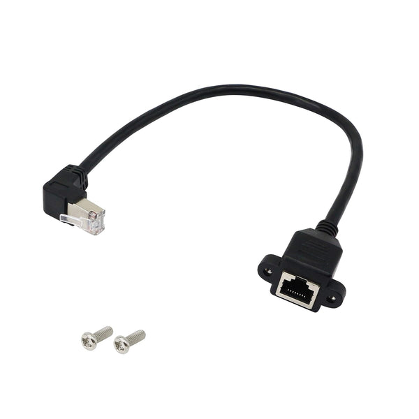 SinLoon RJ45 Ethernet Adapter Cable - 90 Degree Downward Male to Female Ethernet Switch Adapter for CAT 5/CAT 6