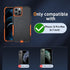 iPhone 12 Pro Max Case Cover with MagSafe, MIL-Grade Drop Tested, Tempered Glass Protector, 6.7" (Black/Orange)