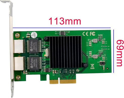 Dual-Port PCIe X4 Gigabit Network Card 1000M Ethernet Adapter with Intel 82576 for Windows/Linux