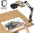 Overhead Phone Mount, Articulating Arm Cell Phone Holder with LED Light, Flexible Phone Stand for Live Streaming, Video