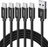 CLEEFUN USB C Cable 3ft (5-Pack) - Fast Charging Braided Cord for iPhone 15 Pro Max, Samsung Galaxy S24/S23/S22/S21/S20