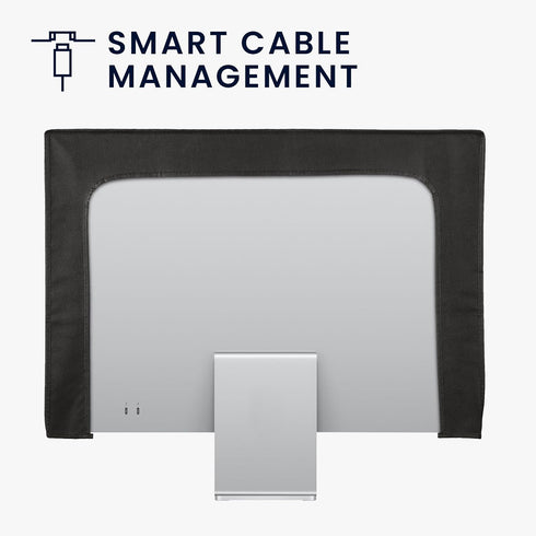 27-28" kwmobile Monitor Cover Compatible with monitor - Dust Cover Computer Screen Protector - Black