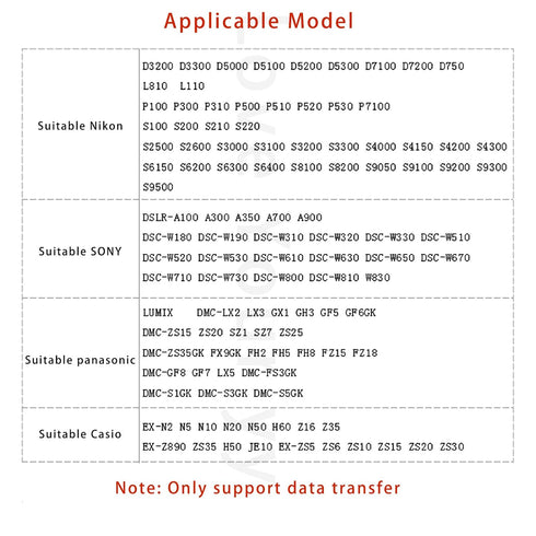 USB Charging Data Cable for Nikon Coolpix A10, L830, L810, L29, L31, L32, L24, S3700, S6500, D3300, D750 & More.