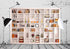 BELECO 5x3ft Fabric Modern White Bookshelf Photography Backdrop Books Office Bookcase Background Poster Home Office