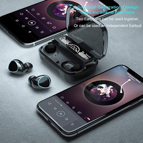 Wireless Earbuds Bluetooth 5.3 Headphones, Touch Control Noise Reduction, IP7 Waterproof Mini Ear Buds Mic In-Ear